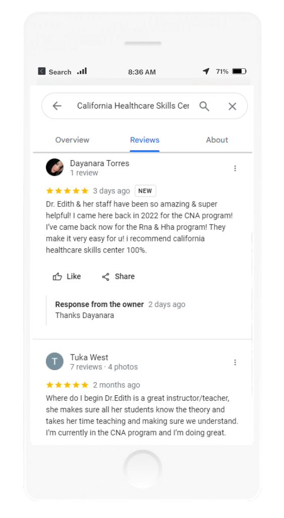 California Health Skills Center Review